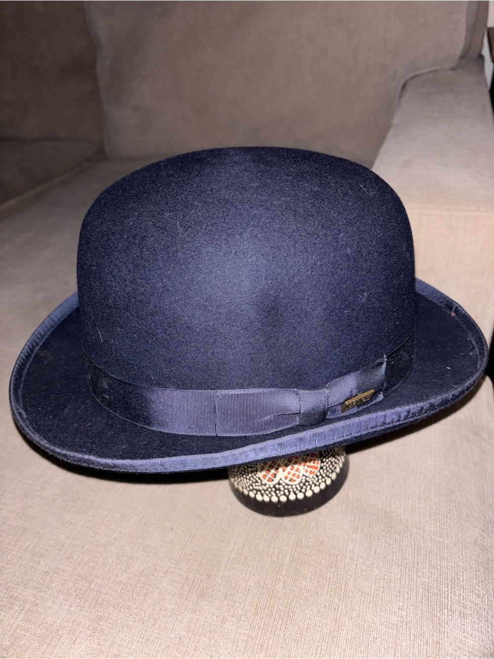 Classic Navy Bowler Hat - Men Accessories